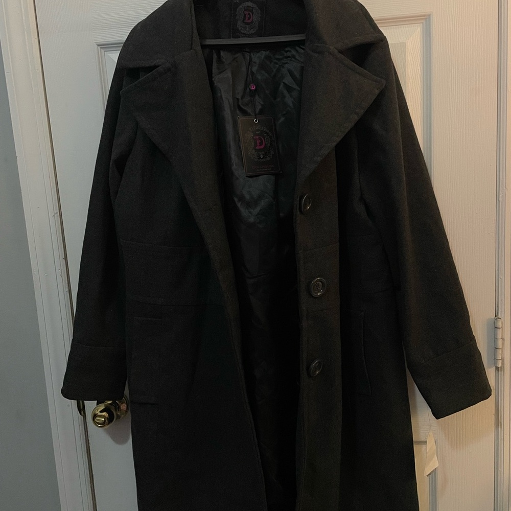 Classic Black Wool-Blend Overcoat - Men